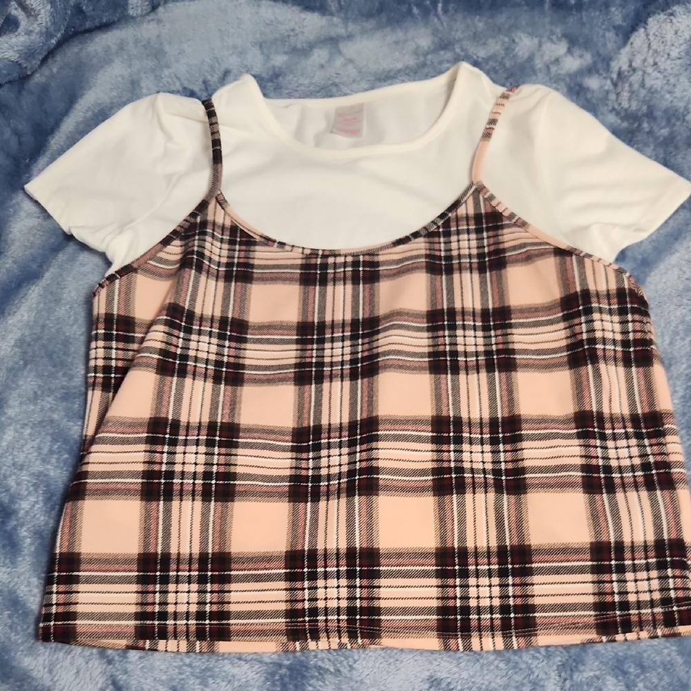 Plaid Layered Top